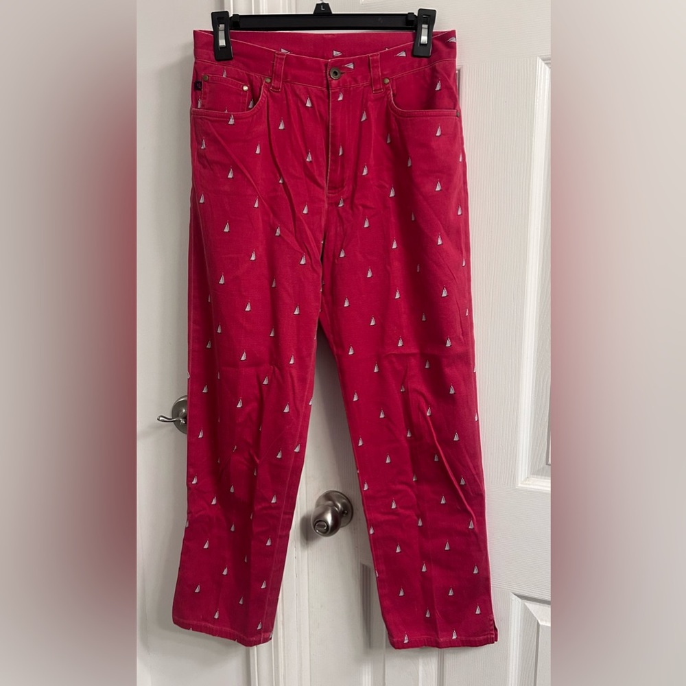 Ralph Lauren Red Sailboat-Print Dress Capris